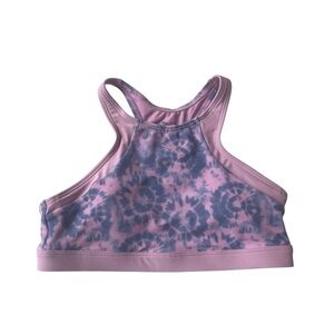Athleta Girl Free Spirit Bikini Top Pink Blue Tie Dye Racerback Girls XL/14 New